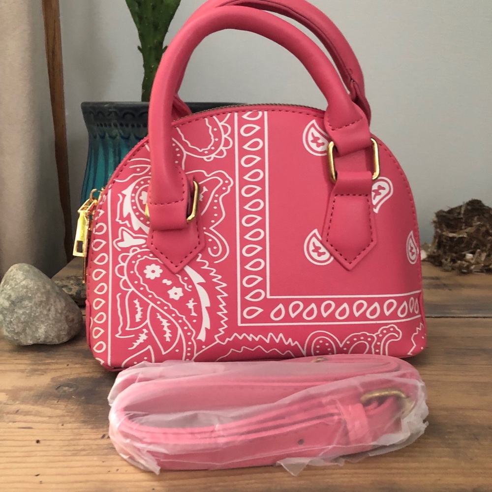 Cute Small Pink Paisley Crossbody Bag